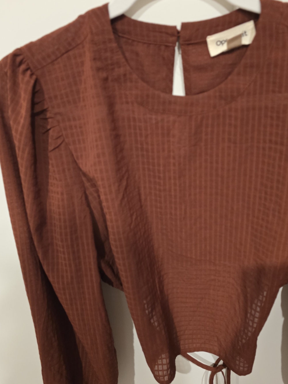 Open Edit Rust Drawstring Blouse With Open Back Detail - Picture 2 of 6